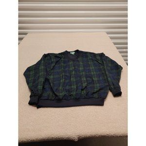 Vintage Winner Mate Golf Collection Pullover Tartan Plaid Green Blue Mens Size M